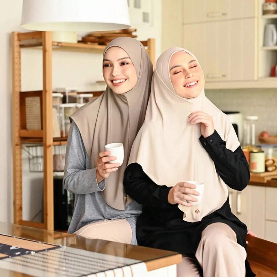 Pañuelo instantáneo musulmán para mujeres, cubierta completa del cuello, turbante de color sólido, fácil de usar, hijab de algodón y cáñamo, hijab interior - 4 - Ver 1