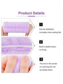 16pcs Pink/Black/Rose Red/Purple Wavy Elegant Solid Color Thickened Headband Wristbands, Pink Simple Home Hair Accessories, Plush Hair Rings Flower Hairpins Multi-Color Accessories, Home Bathroom Decoration Summer Back To School, Suitable For Girls' Daily Makeup, Face Washing And Decoration.