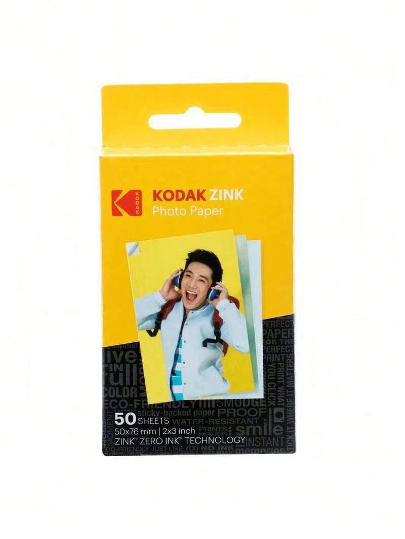 Kodak Printomatic Photo Paper For PRINTOMATIC And Smile Series Polaroid Cameras. Ink-Free Printing Technology For Instant Photos. High-Quality Color Output. Portable Photo Paper. - White - View 1