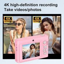 1080P高清双镜头自拍数码相机，专业入门级相机，支持拍照，4800万像素，内置闪光灯，配备64G存储卡 - 相機 + 64G內存卡 - 查看 4