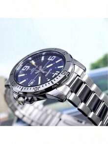 Casio MTP-VD01D-2B 男士模拟腕表，日常石英表，轻便休闲时尚腕表，运动腕表，50米防水不锈钢腕表，适合办公室、学校日常佩戴，经典基础款，蓝色表盘，可作为礼物赠送。 - 藍色 - 查看 4