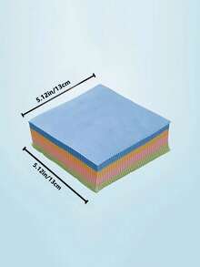10片装可重复使用超细纤维清洁布，适用于眼镜、相机镜头和智能手机屏幕 - 厚实柔软，无香型，不刮伤，颜色随机，眼镜清洁剂
