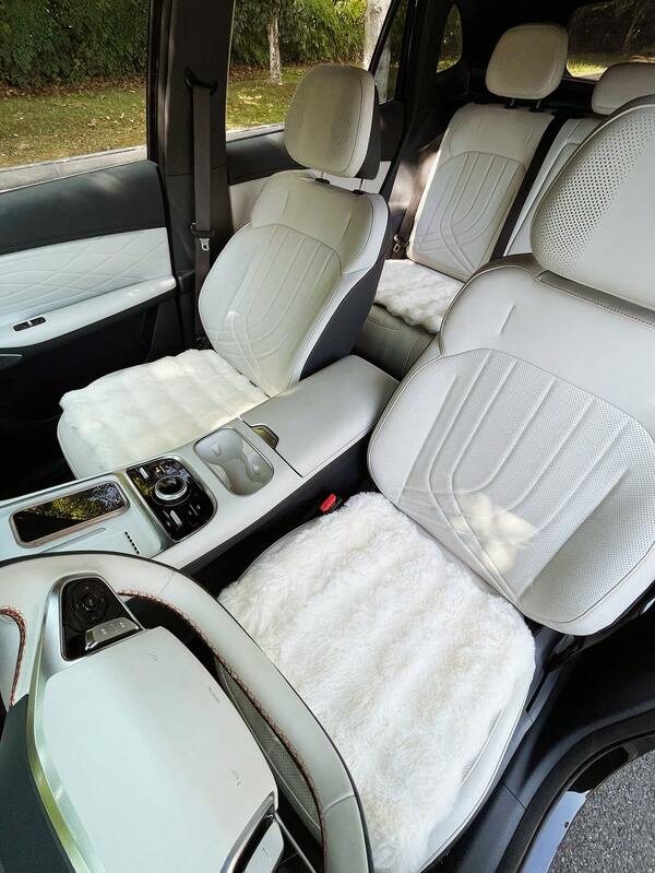 3pcs/Set Women's Plush Car Seat Cushion, Creative Car Front Seat Pad, Warm Fuzzy Seat Cover For Winter