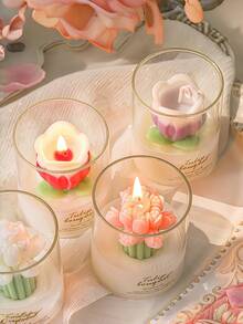 Nến thủy tinh hình hoa tulip với đường kính 6,5cm/2,56in và chiều cao 8cm/3,15in. Đây là một cây nến thơm hoa tulip thủ công lớn và đẹp mắt. Có thể dùng làm vật trang trí để bàn hoặc trang trí nhà cửa. Thích hợp cho các bữa tiệc, Giáng sinh, Ngày lễ tình nhân, Halloween và các dịp trang trí lễ hội khác. Đây cũng là một món quà tuyệt vời cho người yêu và người thân. - Nhiều màu - Xem 6