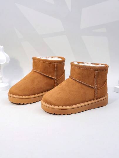 New Kid's Snow Boots For Autumn/winter Warm Plush Boy's, Girl's, Toddler's Boots With Thick Soles