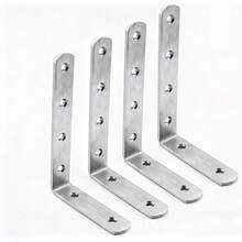 Esquinera de acero inoxidable, partición decorativa fija, conectada, fácil de instalar, libre de óxido, alta capacidad de carga, refuerzo de conexión a 90 grados para muebles, excelente acabado, de alta calidad