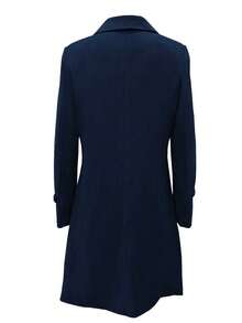 Áo khoác gió nữ thanh lịch, phong cách vintage màu xanh hải quân bằng da lộn, thích hợp cho mùa xuân/thu. - Màu xanh hải quân - Xem 2