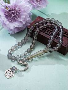 1 pieza Tasbih (cuentas de oración) de 45 cuentas acrílicas multicolor con elegante borla plateada, adecuado para uso religioso, contar oraciones y uso devocional diario. Combina un diseño exclusivo y significado religioso, un gran regalo para el Ramadán.