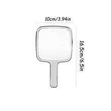 1 pieza Espejo de mano con diseño de ola, espejo de maquillaje portátil de alta calidad en plata, espejo cuadrado de alta definición para princesa