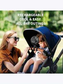 1个章鱼造型婴儿推车风扇，USB充电便携式静音风扇，迷你手持可折叠旅行风扇，带LED夜灯，3档风速可调，多功能桌面风扇，角度可调，适用于跑步机、高尔夫球车、旅行、露营、婴儿推车配件、可折叠通风机、车载风扇