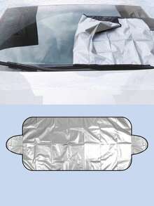 1 pieza Cubierta para parabrisas de coche - Cubierta frontal a prueba de nieve/escarcha de invierno, parasol, cubierta antipolvo, almohadilla protectora contra el sol de verano, parasol de ventana de coche, película protectora del parabrisas (anti-hojas/sol/polvo/escarcha/nieve) - Protección contra el viento y los rayos UV para todo tipo de clima, apta para sedanes, SUV, camiones y coches universales - Multicolor - Ver 3