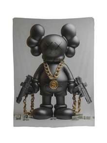 Kawss Kawaii Kaw  Blanket Flannel Blanket, Super Comfortable Winter Warm Blanket Summer Air Conditioning Blanket, Soft And Light Bed Sofa Decoration, Not Easy To Shed, Machine Washable - Black - View 4