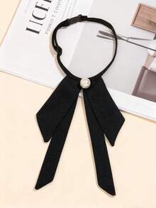 1/2 Pieces Of Classic Pearl Bow Tie Detachable Collar, Suitable For University Uniforms, Holiday Parties, And School Accessories