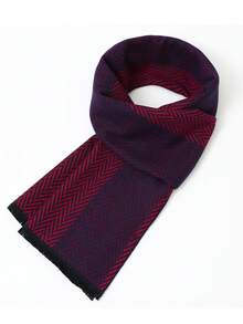 1pc Plaid Scarf, Classic 180*30CM Tassel, Men's Business Scarf, Luxury Unisex Fashion Printed Scarf, Men's Business Scarf Shawl - Multicolor - View 2