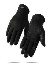 1 Par de Luvas de Inverno, Luvas Térmicas Revestidas de Camurça Quentes para Tela Sensível ao Toque para Homens, Ciclismo ao Ar Livre, Antiderrapante