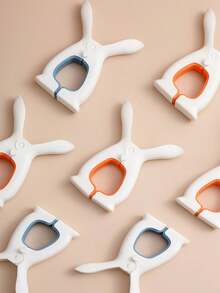 [Cuteness Is Coming] 1pc Cute Little Rabbit Non-Slip Windproof Clip, Multi-Functional Clothespin Balcony Windproof Clip Cute Rabbit Ear Quilt Fixing Device, No Longer Afraid Of Clothes And Quilts Being Blown Away By The Wind - Multicolor - View 9