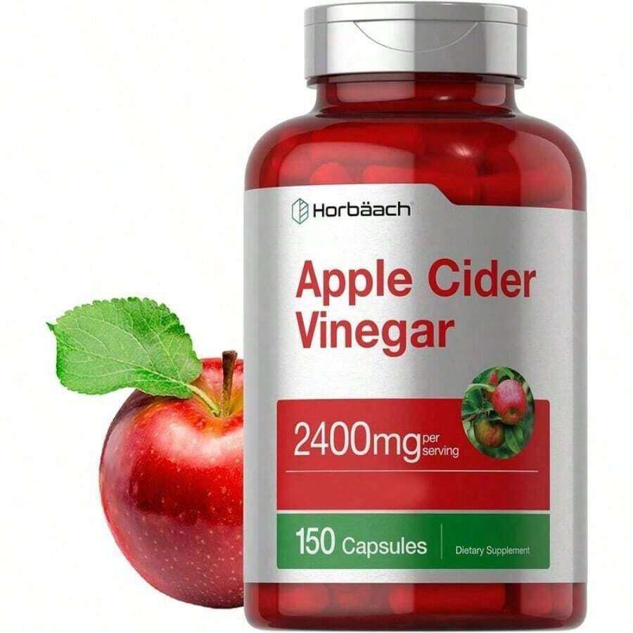 Apple Cider Vinegar Capsules - Non-GMO, Gluten Free Supplement (2400mg, 150 Count) - Healthcare, Edible, Dietary, Vitamin, Fitness 1PCS - 1件 - 查看 1