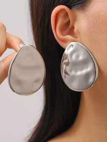 1 par de elegantes pendientes de botón con forma de corazón de acero inoxidable de 18K, minimalistas, versátiles para mujeres, adecuados para uso diario, fiestas y vacaciones