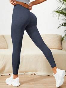 Summer Workout Women's Black Butt Lifting Waist Slimming Peach Hip Leggings For Gym, Sports, Outdoor, Yoga - Grey - View 4