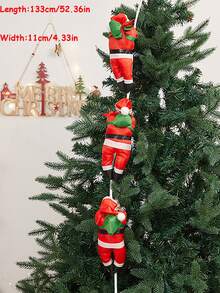 1 Stück Weihnachtsmann klettert auf Weihnachtsbaum Dekoration, Innen- & Außen Feiertags Wanddekoration, Weihnachtsmann klettert an Seil Festliche Weihnachtsbaum Deko, Multi- mit roten und grünen Weihnachtsmännern, Fensterausstellung, Haus Tür Wanddekoration, Weihnachtsbaum Party Deko, Weihnachtsparty Zubehör