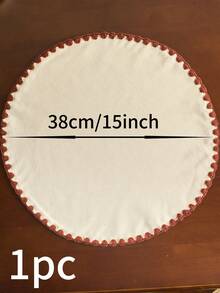1/4/6/12 件白色刺绣圆形餐垫，日式简约风格，适用于家庭厨房、餐桌装饰，可水洗和重复使用，非常适合节日、派对、生日、婚礼、晚宴