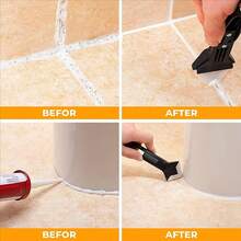 3-In-1 Silicone Curing Joint Filling Tool - 5 Interchangeable Heads' Connector Maintenance Kit | Stainless Steel, Multi-Functional, For Sealing And Releasing Adhesives At Corners | Durable, Ergonomic Cuffs, Compact Design, Easy To Hold, Durable Tool, Multi-Functional Tool, Sealing Tool, DIY Tool