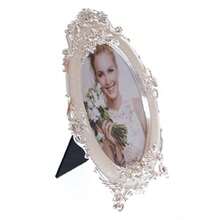 KawaiiStory BMxy0075 Cream White Silver Metal Picture Frame Photo Frame Antique Baroque Luxury Design Roses Decoration Photo Size 13 X 18 Cm 5 X 7 Inches