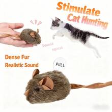 Intelligent Sensing Voice Plush Mouse Cat Toy, Realistic Meowing Soft Mouse Toy For Pet Entertainment