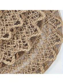 Linen Woven Placemats Kitchen Decorative Round Table Mats For Holiday Parties, Birthday Parties, Rustic Outdoor Table Decorative Mats Bohemian Style Placemats Suitable For All Seasons 1/4/6/12 Pieces (Outer Edge Pattern)