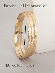 3 أساور معدنية فاخرة بنمط سهم بسيط للارتداء المتراكب