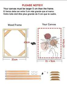 1 juego de marcos de fotos de madera grandes de 30x40 cm, 40x60 cm, 50x70 cm. Marcos de fotos de madera maciza para lienzos con múltiples especificaciones para elegir. Marcos de fotos DIY adecuados para pinturas al óleo de galería o carteles. Marcos de fotos de madera maciza natural con tiras tensoras son fáciles de instalar. - Multicolor - Ver 16