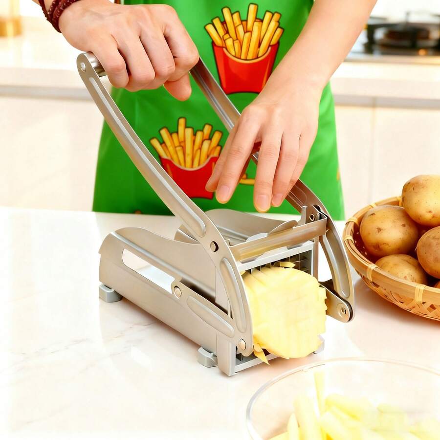 Heavy-Duty Stainless Steel Vegetable Chopper & Slicer | Effortlessly Create French Fries, Uniform Slices & Dices | For Potatoes, Carrots, Cucumbers & More | Easy-Clean Kitchen Cutting Machine - 1 Set - View 1