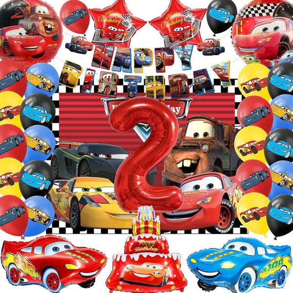26 Peças Conjunto de Balões Temáticos de Corrida de Carros, Decoração de Parede de Bottom Legal