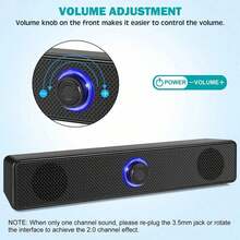 Loa máy tính để bàn có dây, loa âm thanh nổi dùng nguồn USB, phù hợp với máy tính để bàn, máy tính xách tay, máy tính bảng, điện thoại, đầu đĩa CD, loa màn hình TV có dây. - Xem 9