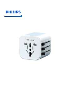 PHILIPS 1  Travel Adapter - Multi-Function Charger With International Conversion Plug, Essential For Business Travel, Compatible With US, Australia, UK, EU Sockets