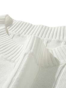 Men's Old Money Thickened Versatile Sweater, Long Sleeve Top - White - View 6