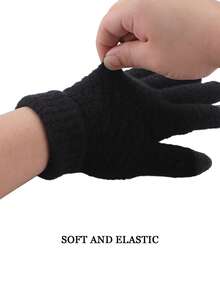 2pcs/Set Winter Knitted Beanie Hat With Thick Lining & Large Brim, Versatile Warm Solid Color Riding & Outdoor Hat And Gloves Set, European And American Style, For Women Winter Gear - Multicolor - View 6