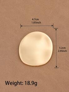 1 pezzo Spilla asimmetrica di colore oro/argento in acciaio inossidabile, spilla da bavero geometrica irregolare ovale, adatta per l'uso quotidiano delle donne