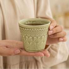 Caneca de cerâmica artesanal para latte art, 200ml (1 unidade), caneca criativa para café, ideal para casa, cafeterias e uso doméstico. - Multicolorido - Ver 2