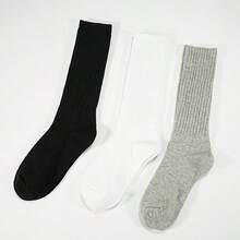 Calcetines de mujer de estilo europeo, cómodos, transpirables, clásicos, de altura hasta la rodilla, de ajuste ceñido casual hasta el tobillo