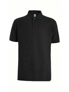3-Piece Set, New Men's Cotton POLO Shirt, Men's Short-Sleeved Top, Solid Color POLO Formal Wear, High Quality, Skin-Friendly And Comfortable - Đen + Xám đậm + Xanh navy - Xem 2