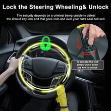 Seat Belt Lock Steering Wheel Lock Car Security Anti-Theft Device Yellow - Default - View 8