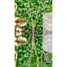 Gold Filled Virgem Aparecida Necklace: Zirconia Religious Jewelry - Màu xanh lam - Xem 6