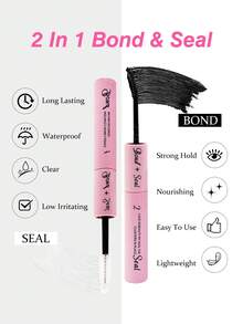 Rikuaild 1支睫毛粘合剂，1瓶卸妆液，1把镊子，1把睫毛刷，10毫升单根睫毛粘合剂，睫毛涂抹器，二合一簇睫毛粘合剂，睫毛刷，簇睫毛专用胶水，睫毛胶水，镊子，睫毛粘合剂，簇睫毛工具，睫毛嫁接工具，睫毛工具套装 - 彩色 - 查看 4