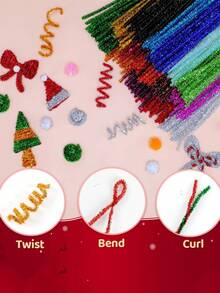 30cm Palitos con pompones de chenilla con brillo arcoíris, 100/200 piezas. Tallos de peluche brillante - Suministros de artesanía de alambre de lana suave para manualidades DIY, decoraciones navideñas y proyectos creativos. Alambre de metal suave para arte y artesanía, decoraciones navideñas de metal, Halloween, bodas, decoración del hogar, fiestas y decoraciones festivas. Y regalos de Navidad. - Multicolor - Ver 7