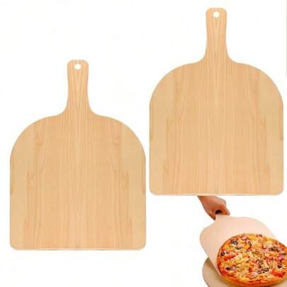 2 Pcs Wood Pizza Peel 11.8 Inch Wooden Paddle Natural Board With Comfortable Handle Large Pizza Spatula Paddle Pizza Cutting Board For Restaurant Baking Homemade And Bread Fruit Vegetables Cheese