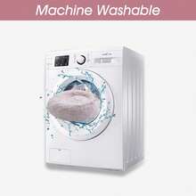 Calming Soft Round Dog & Cat Bed, Anti-Anxiety Donut Cuddler Warming Cozy Fluffy Faux Fur Plush Cushion Bed For Small Medium Pets (20"/24"/27"/30"), Light Grey - 粉色 - 查看 5