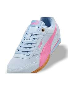 Puma Bella Donna 女士休闲鞋，轻便缓震透气舒适，厚底设计，饰有品牌标志，亲肤百搭，撞色拼接，适合日常、健身、通勤、下班后休闲旅行、约会等场合，蓝色，货号 402673-04 - 淺藍色/粉紅色 - 查看 5