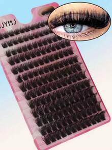 156片蓬松浓密睫毛嫁接套装，3D单根仿貂毛睫毛，D型卷翘，长度10mm-16mm，打造浓密卷翘睫毛 - D - 查看 3