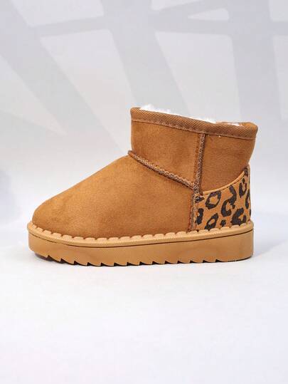 Autumn/Winter New Kids Snow Boots, Thickened Flat Bottom Warm Plush Lined Boots For Toddler Boys & Girls